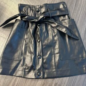 Dry Goods Black Faux Leather Mini Skirt